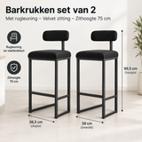 Afmetingen en productspecificaties van barkrukken set van 2