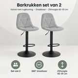 Overzicht van barkrukken set van 2 met de belangrijkste productvoordelen