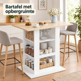 bartafel met opbergruimte in gebruik in een passende praktijksituatie