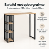 Overzicht van bartafel met opbergruimte met de belangrijkste productvoordelen