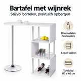 Belangrijkste voordelen en eigenschappen van bartafel met wijnrek