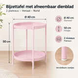 Afmetingen en productspecificaties van bijzettafel met afneembaar dienblad