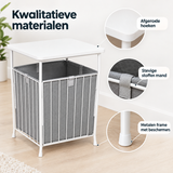Detail van materiaal en afwerking van bijzettafel met mand