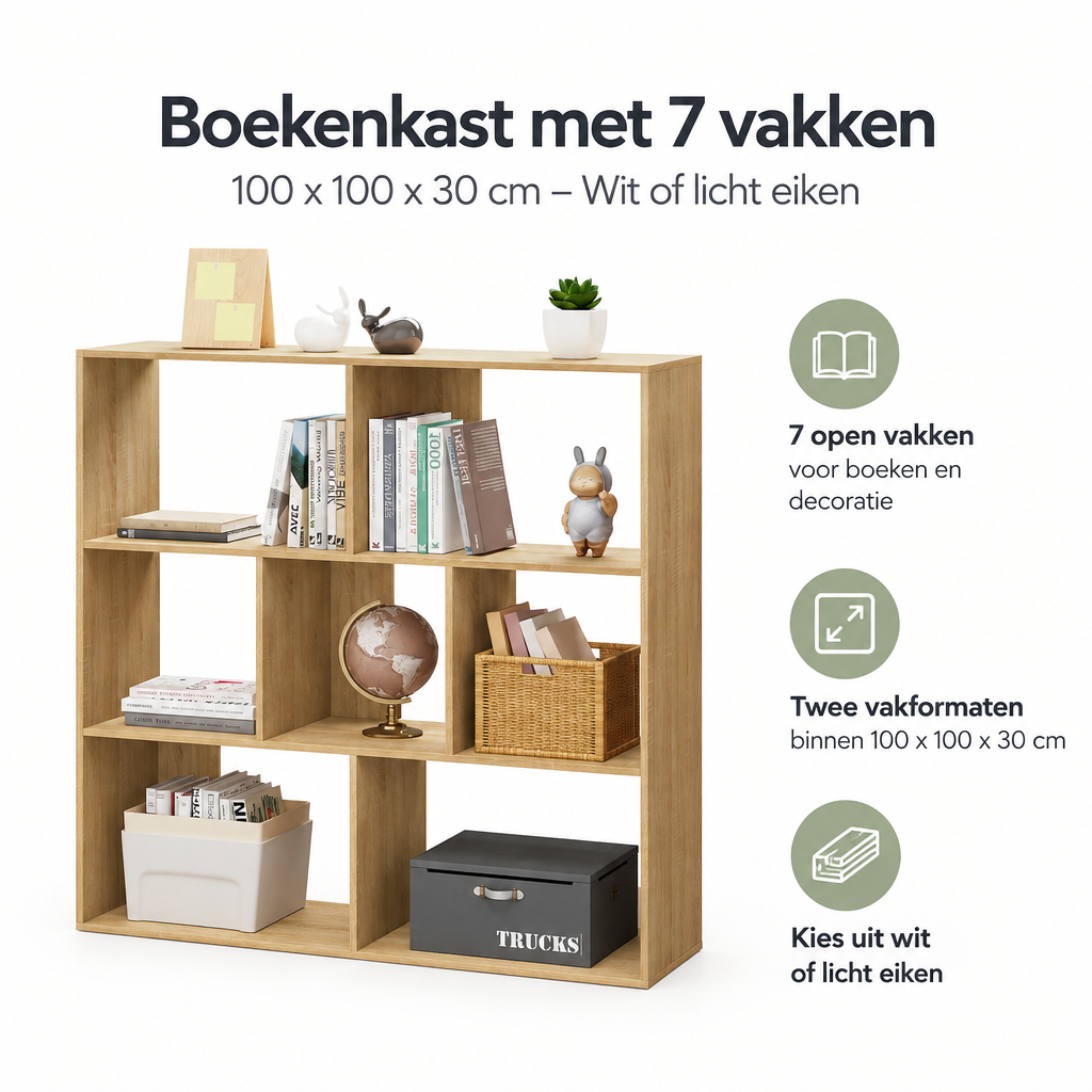 Belangrijkste voordelen en eigenschappen van boekenkast 7 vakken