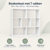 Overzicht van boekenkast 7 vakken met de belangrijkste productvoordelen