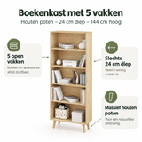 Belangrijkste voordelen en eigenschappen van boekenkast met 5 vakken