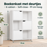 Afmetingen en productspecificaties van boekenkast met deurtjes