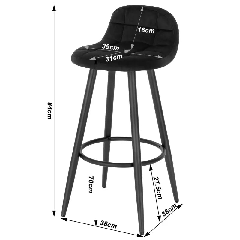 BukkitBow - Barkruk Fluweel - Metalen Frame - Comfortabele