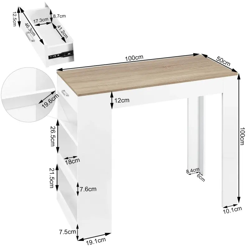 BukkitBow - Bartafel met Opbergruimte en Lade - Stevig Hout