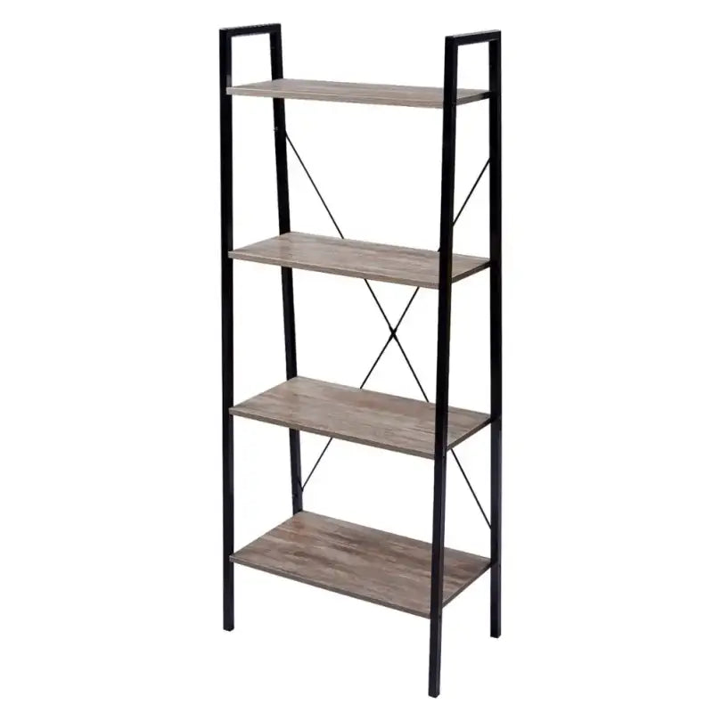 BukkitBow 4-lagen ladder boekenkast in hout, geschikt voor woonkamer, slaapkamer, keuken en opslag, 60x35x148cm.