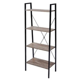 BukkitBow 4-lagen ladder boekenkast in hout, geschikt voor woonkamer, slaapkamer, keuken en opslag, 60x35x148cm.