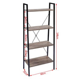 BukkitBow 4-laagse ladder boekenkast in hout, geschikt voor woonkamer, slaapkamer, keuken en eetkamer, 60x35x148cm.