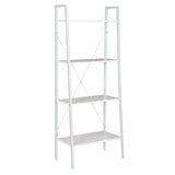 BukkitBow 4-lagen ladder boekenkast in hout, geschikt voor woonkamer, slaapkamer, keuken of eetkamer, afmetingen 60x35x148cm.