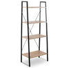 BukkitBow 4-lagen ladder boekenkast in houtlook, voor woonkamer, slaapkamer of keuken, 60x35x148cm, stijlvolle opbergkast.