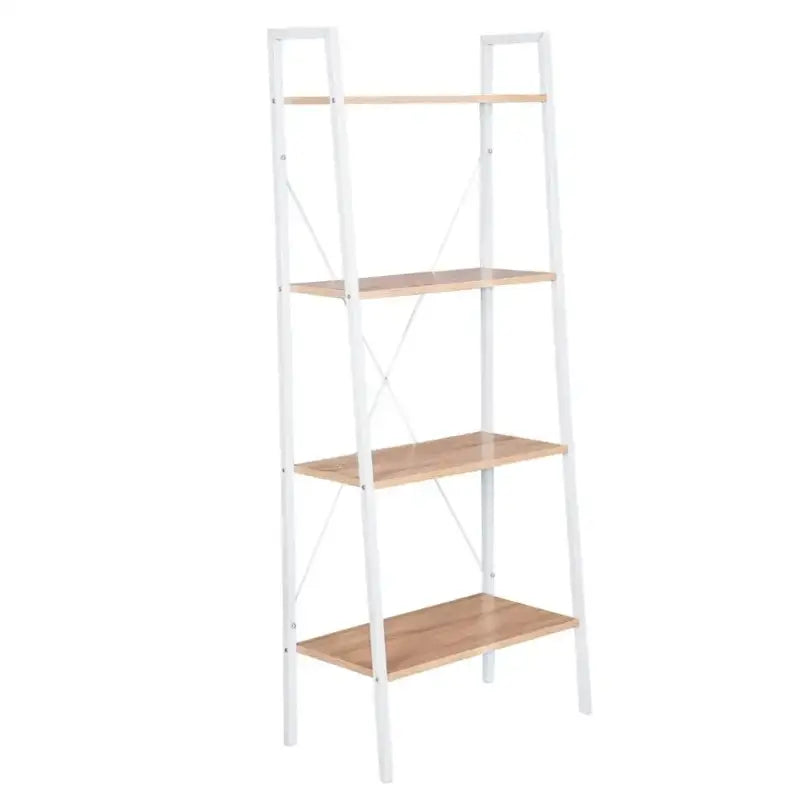 BukkitBow 4-lagen ladder boekenkast voor woonkamer, slaapkamer of keuken, 60x35x148cm, houten opbergmeubel met planken