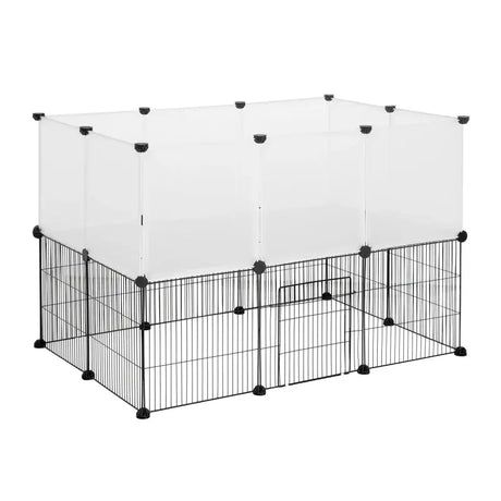 BukkitBow kleine dierenren voor hamsters, cavia's en konijnen, verstelbaar naar 2 niveaus, 107x72x72 cm, inclusief trappen en deuren