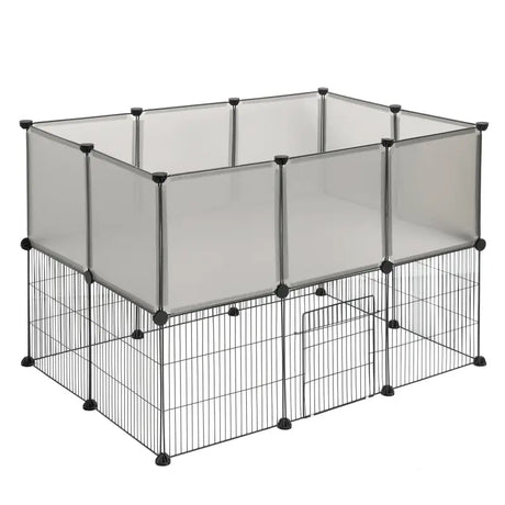 BukkitBow kleine dierenren voor hamsters, cavia's en konijnen, verstelbaar naar 2 niveaus, 107x72x72 cm, met gaas en frame