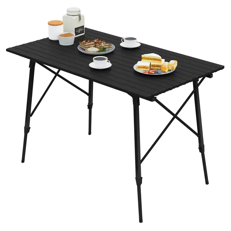 BukkitBow aluminium opvouwbare campingtafel, lichtgewicht en verstelbare hoogte, 120x68,5 cm, ideaal voor outdoor gebruik