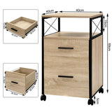 BukkitBow archiefkast met 2 lades, open vak, wielen, geschikt voor A4 en Letter mappen, zwart metalen rolcontainer