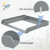 BukkitBow baby verschoontafel los opzetstuk voor commode, grijs of wit, 80x74,5x8,5 cm, geschikt voor babyverzorging.