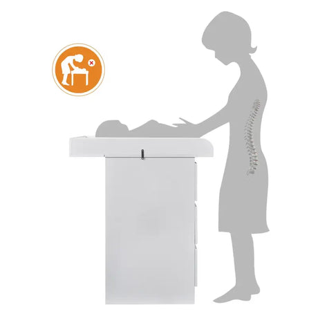 BukkitBow baby verschoontafel los opzetstuk voor commode, grijs of wit, 80x74,5x8,5 cm, zacht en stevig voor babyverzorging