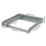 BukkitBow baby verschoontafel los opzetstuk voor commode in grijs of wit, 80x74,5x8,5 cm, zacht en praktisch design