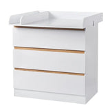 BukkitBow baby verschoontafel met 3 laden, MDF dressoir, veilige en gemakkelijke babyverzorging, afmetingen 80x48x78cm