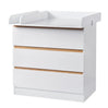 BukkitBow baby verschoontafel met 3 laden, MDF dressoir, veilige en gemakkelijke babyverzorging, afmetingen 80x48x78cm
