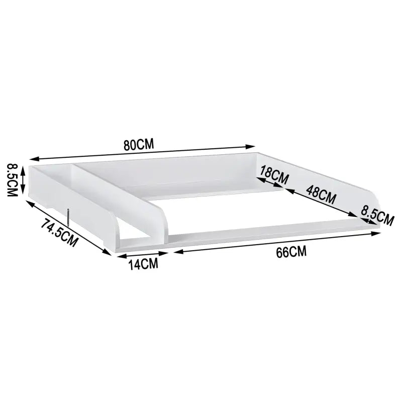 BukkitBow baby verschoontafel met 3 laden, MDF dressoir, veilige en gemakkelijke babyverzorging, 80x48x78cm, zichtbaar in de afbeelding