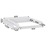 BukkitBow baby verschoontafel met 3 laden, MDF dressoir, veilige en gemakkelijke babyverzorging, 80x48x78cm, zichtbaar in de afbeelding