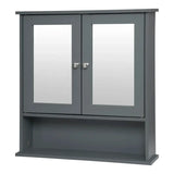 BukkitBow badkamermeubel met spiegel, verstelbare plank, vochtbestendig en duurzaam, afmeting 56x13x58,3 cm, modern design