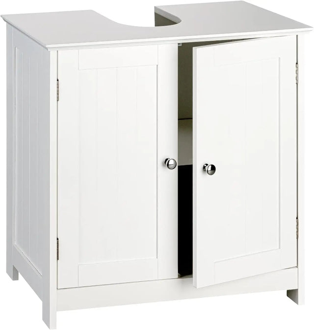 BukkitBow badkamerkast onder wastafel met 2 deuren in landelijke stijl, vrijstaand opslagmeubel van 60x30x60 cm.