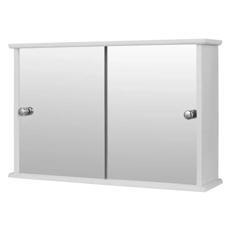 BukkitBow badkamermeubel met spiegel, verstelbare plank, schuifdeur en waterbestendige afwerking, 55x14x36 cm.