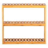 BukkitBow bamboe wandplank handdoekenrek en cosmetica plank met duurzaam materiaal, afmetingen 60x15x54cm, maximaal 15kg.