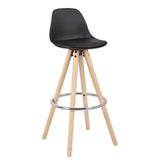 BukkitBow barkruk van massief hout en kunststof met synthetisch leer, ergonomisch en duurzaam voor moderne zitruimte