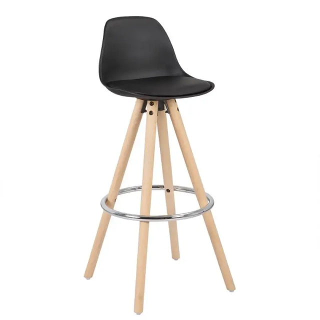 BukkitBow barkruk van massief hout en kunststof met synthetisch leer, ergonomisch en duurzaam voor moderne zitruimte