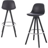 BukkitBow barkruk van massief hout en kunststof met synthetisch leer, ergonomisch en duurzaam design, geschikt voor eetkamer of bar