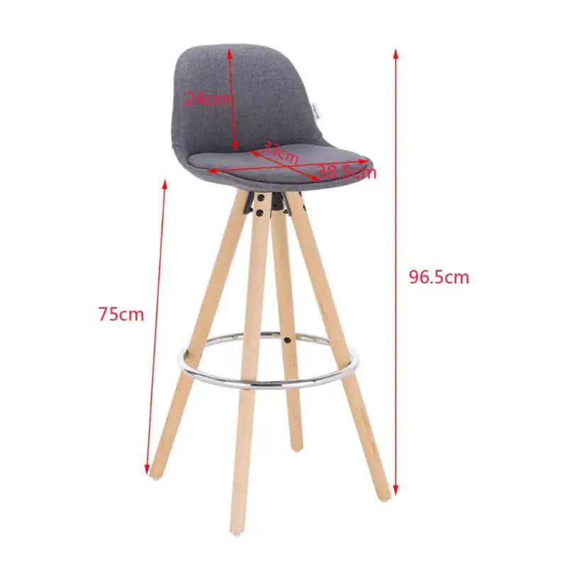 BukkitBow barkruk van massief hout en kunststof met synthetisch leer, ergonomisch en duurzaam, geschikt voor eetkamer of bar.