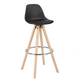 BukkitBow barkruk van massief hout en kunststof met synthetisch leer of linnen, ergonomisch en duurzaam voor zithoek of bar