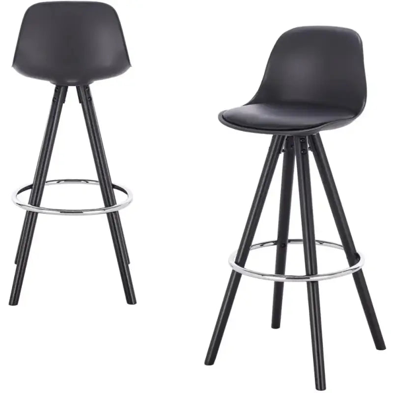 BukkitBow barkruk van massief hout en kunststof met synthetisch leer, ergonomisch en duurzaam, geschikt voor eet- of barruimte.