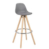 BukkitBow barkruk van massief hout en kunststof met synthetisch leer, ergonomisch en duurzaam zitmeubel voor in de huiskamer of bar.