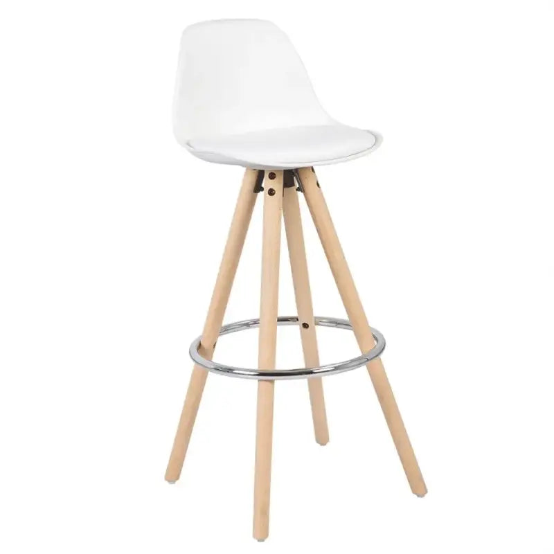 BukkitBow barkruk van massief hout en kunststof met synthetisch leer, ergonomisch en duurzaam, geschikt voor eetkamer of bar