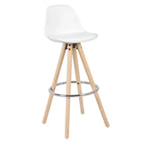 BukkitBow barkruk van massief hout en kunststof met synthetisch leer, ergonomisch en duurzaam, geschikt voor eetkamer of bar
