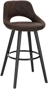 BukkitBow barkruk met linnen/stof of synthetisch leer, massief houten onderstel, ergonomisch ontwerp, zithoogte 70cm