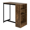 BukkitBow bartafel met planken en kast, opbergruimte voor glazen, afmetingen 91x49x91 cm, modern design in afbeelding te zien.