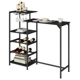 BukkitBow bartafel met houten planken, opbergruimte voor glazen en een ingebouwd wijnrek, modern en functioneel design