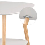 BukkitBow bijzettafel van massief hout, 50x40x55cm, belastbaar tot 5kg, modern nachtkastje in natuurlijke houtafwerking