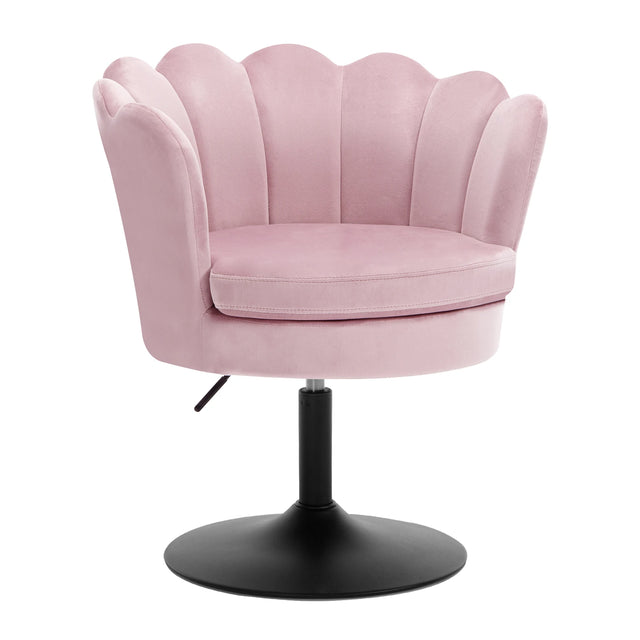BukkitBow bloemvormige velvet make-up stoel, verstelbaar en draaibaar, met zachte velvet bekleding en unieke bloemvorm.