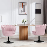 Velvet bloemvormige make-up stoel van BukkitBow, verstelbaar en draaibaar, met zachte velvet bekleding en unieke bloemvorm.
