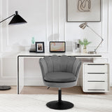 Velvet bloemvormige make-up stoel van BukkitBow, verstelbaar en draaibaar, met zachte velvet bekleding en elegante bloemvorm.